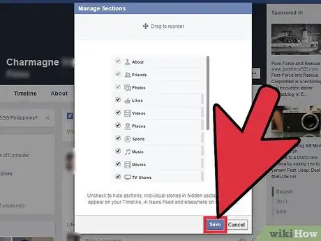 Image titled Edit the Layout of a Facebook Profile Step 8