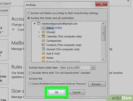 Image titled Create an Archive Folder in Outlook on PC or Mac Step 7