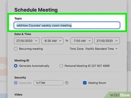 Image titled Schedule a Meeting in Zoom Step 3