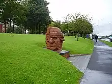 Image 13"CAPO" Modernist Sculpture depicting head of Josiah Wedgwood by Vincent Woropay © Eirian Evans via Geograph. (from Stoke-on-Trent)