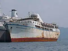 Mediterranean Sky laid up in Eleusis, 9 August 2002.