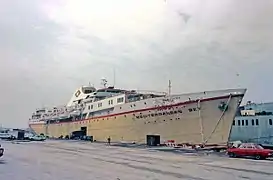 Mediterranean Sky during renovation in Perama, 1986