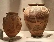 Naqada II boat on pottery vase