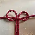 Rose knot on 2 ropes step1 walll