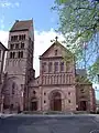 Gueberschwihr : church (the bell tower on the left is the former crossing tower of a destroyed romanesque church)