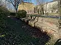 Part of the retaining wall by the Ördög-árok stream