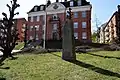 Chancellery building in Linköping with memorial stone