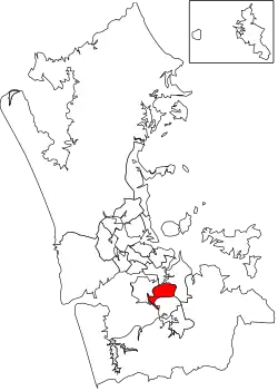 Location of Ōtara-Papatoetoe