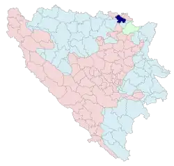 Location of Šamac within Republika Srpska