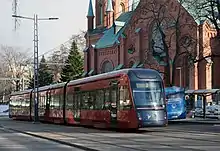 Image 27Škoda Artic light rail train near the cathedral in Tampere, Finland (from Train)