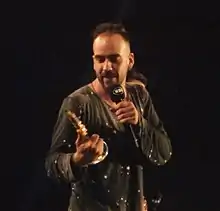 Mouzourakis receiving his second award at MAD Video Music Awards, 2017