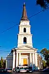 The belltower and the main entrance