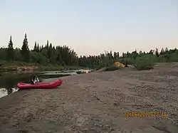 Evening on a riverbank, Kozulsky District