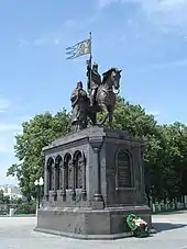 Monument to Vladimir the Great and the monk Fyodor at Pushkin Park in Vladimir, Russia.