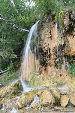 Plakun Waterfall, a protected area of Russia in Suksunsky District