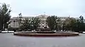 Fountain. View from a park.