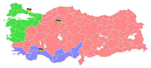 Territories of electoral precincts of Ukraine in Turkey