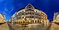 The German House in Cernăuți (German: Czernowitz) by night