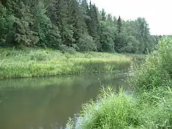 The Obnora River near the selo of Voskresenskoye in Lyubimsky District