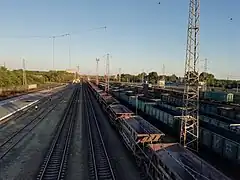 Part of the railway marshalling yard