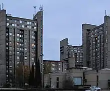 Student dormitory (1971) by Georgi Konstantinovski in Skopje