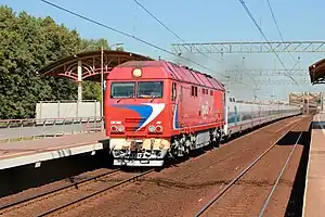 Diesel locomotive TEP70BS with Strizh train