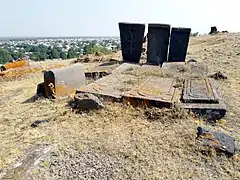 Khachkars and a view of Nerkin Getashen