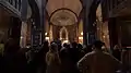 Inside the church during Sunday liturgy service