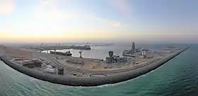 Fish-eye view from above of Port of Duqm