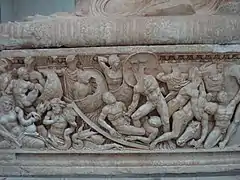 Roman sarcophagi with details of a battle