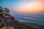 Cha Na Dai Cliff, which receives the first sunshine of the year in Thailand, overlooking the Mekong River and Laos beyond