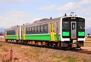 KiHa E120, Aizu-Bange Station - Wakamiya Station, in March 2020