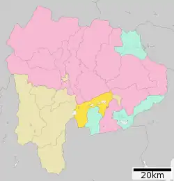 Location of Fujikawaguchiko in Yamanashi Prefecture