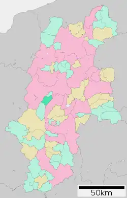 Location of Asahi in Nagano Prefecture