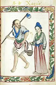 She or Hakka Chinese Merchant with Wife from  Ming Dynasty China