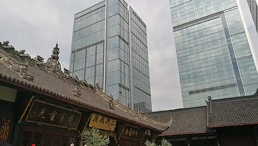 A view from the Daci Temple within Sino-Ocean Taikoo Li Chengdu