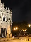 The ruins of the original clock tower and cloister were opened into roads.