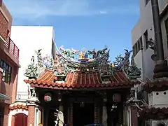 Kaichi Matsu Temple / Kaiji Tianhou Temple (開基天后宮, Taiwanese: Khai-ki Thian-hiō-kiong) in Tainan City is one of the earliest temples dedicated to Mazu, rebuilt in 1926.