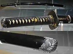 Katana mounting with a polished black lacquer sheath, Edo period. Museum of Fine Arts, Boston.