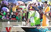 Meitei women in boat race Hiyang Tannaba festival, Manipur