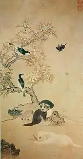 Hwanjogujado (picture of puppies and flowers, birds)