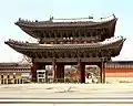 Honghwa Gate, Changgyeonggung Palace. Rebuilt in 1616, it is one of the oldest serviving wooden gates in Korea.