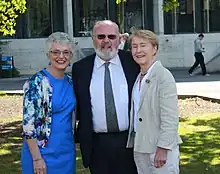 Katherine Zappone (left) and Ann Gilligan (right), with Senator David Norris