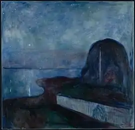 Starry Night, 1893, .mw-parser-output .frac{white-space:nowrap}.mw-parser-output .frac .num,.mw-parser-output .frac .den{font-size:80%;line-height:0;vertical-align:super}.mw-parser-output .frac .den{vertical-align:sub}.mw-parser-output .sr-only{border:0;clip:rect(0,0,0,0);clip-path:polygon(0px 0px,0px 0px,0px 0px);height:1px;margin:-1px;overflow:hidden;padding:0;position:absolute;width:1px}135.6 cm × 140 cm (53+1⁄2 in × 55 in), J. Paul Getty Museum