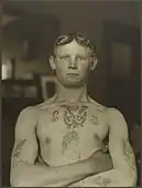 Tattooed German stowaways deported May, 1911