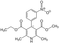 Skeletal formula of nitrendipine