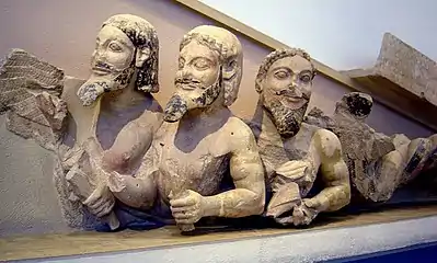 Part of the damaged Hekatompedon pediment