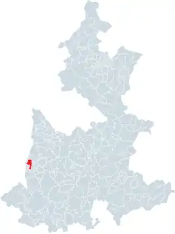 Location of the municipality in Puebla