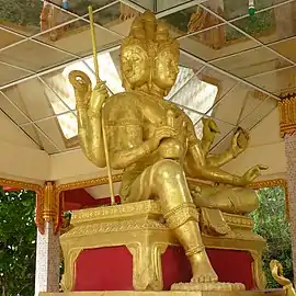 Mahabrahma statue in Wat Phothivihan, Kelantan, Malaysia.