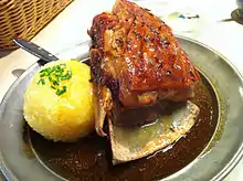 Schäufele (Franconian variant), pork shoulder dish of Southern Germany.